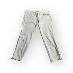 Express Jeans Stella Ankle Women's 10R White Low Rise Skinny Pants Zip Pockets